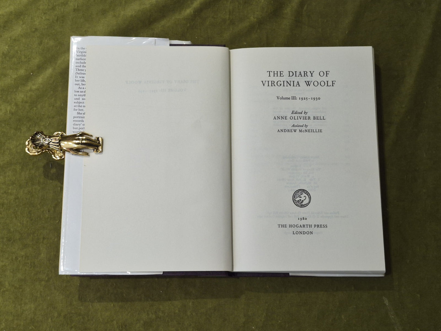 The Diary of Virginia Woolf Volume 3: 1925-1930 Hogarth Press 1980 HB DJ4