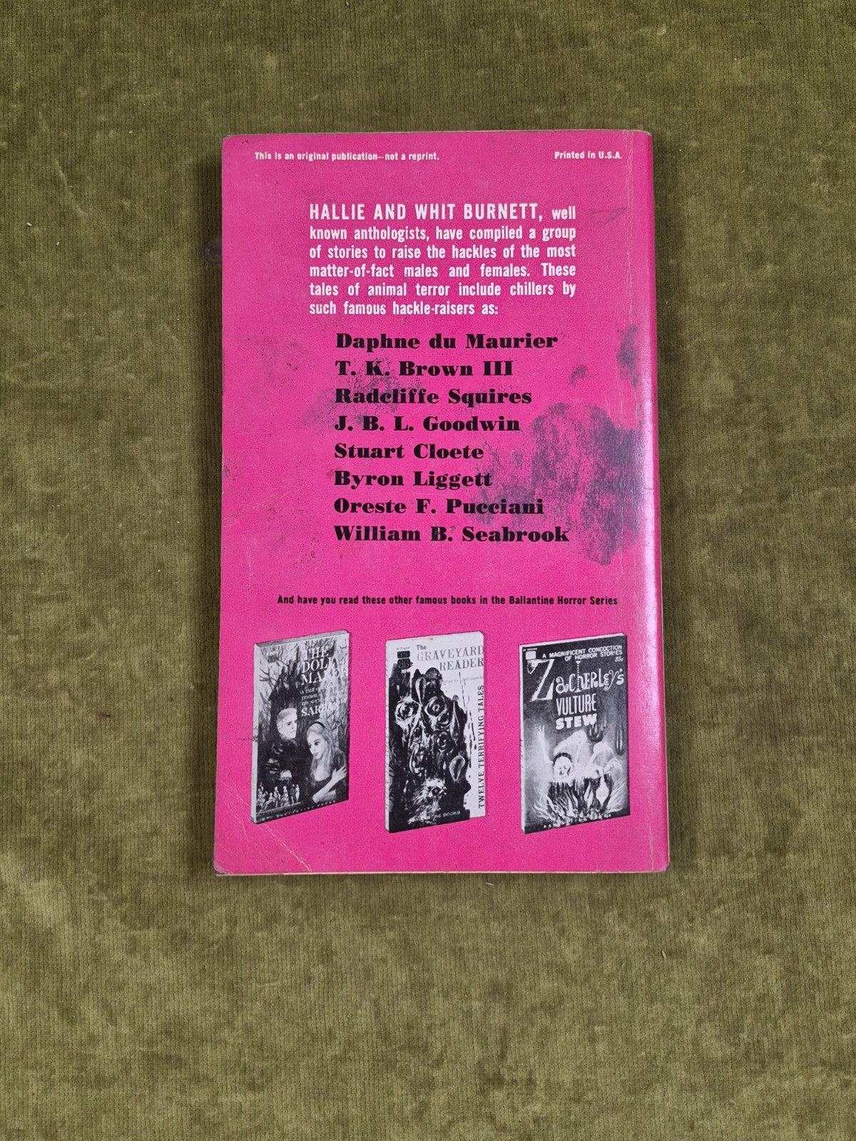 THINGS WITH CLAWS-WHIT & HALLIE BURNETT-PB-1961-BALLANTINE BOOKS1