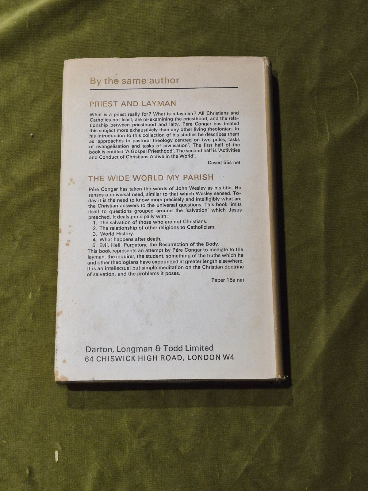 The Revelation of God-Yves Congar Hardcover 1988 with Dust Jacket1