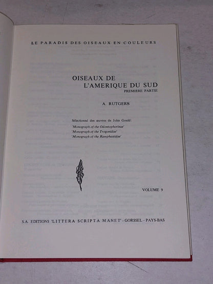 Oiseaux de l'Amérique du SudBy A. Rutgers [Vol. 1&2] Hb Books4