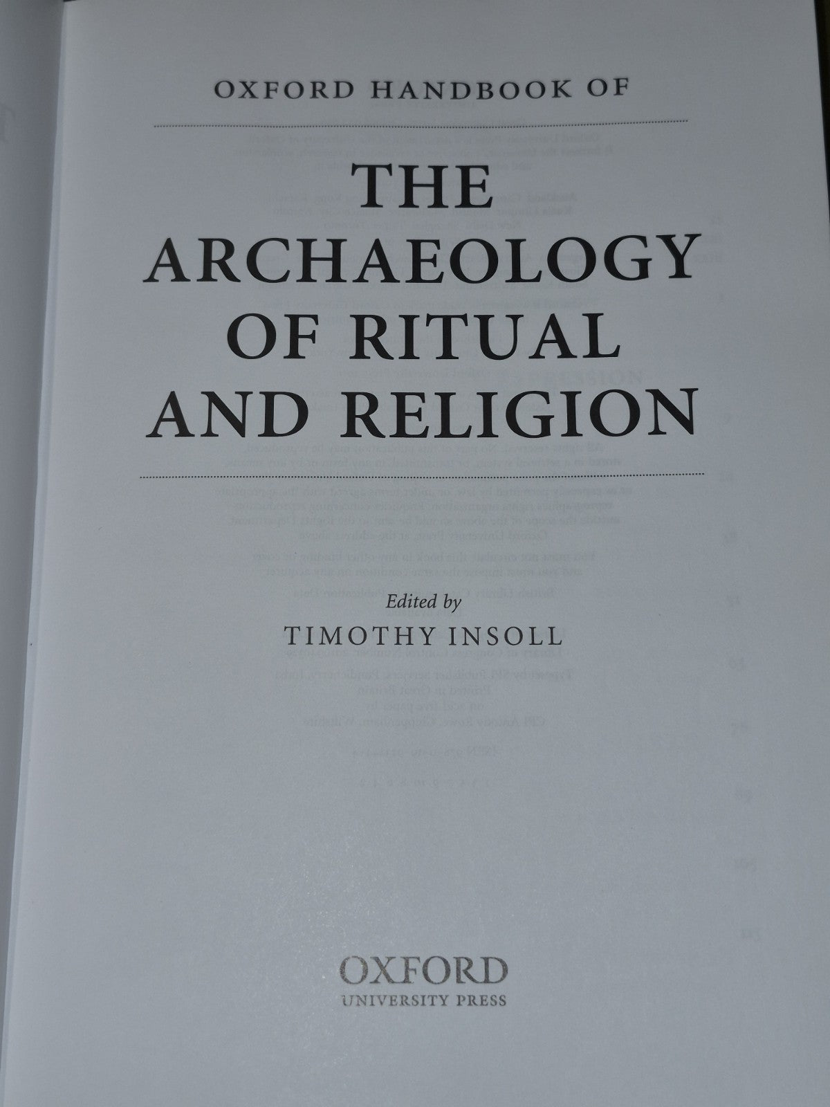 The Oxford Handbook of the Archaeology of Ritual & Religion (2011) Hardback4
