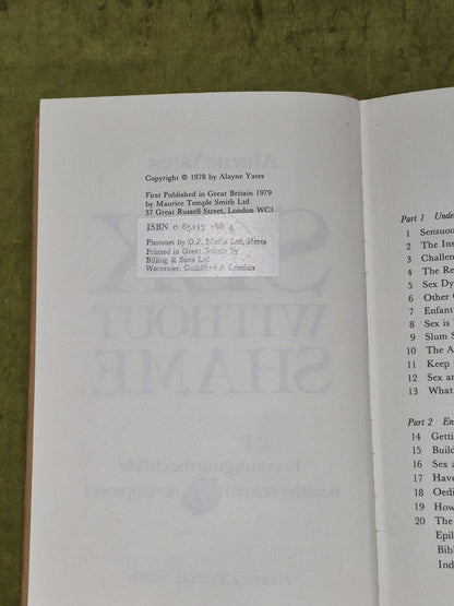 Sex Without Shame By Alayne Yates (1979) Hb Book5