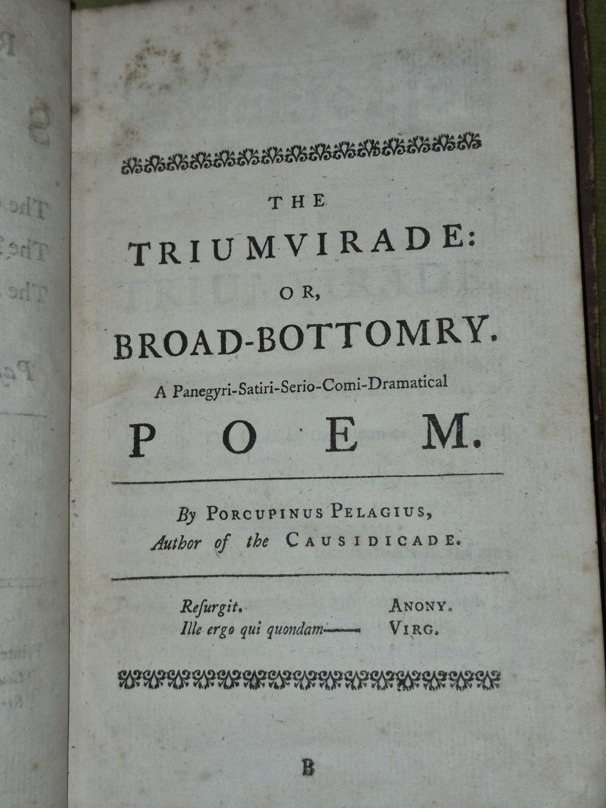 Remarkable Satires (1760) Morgan McNamara aka Porcupinus Pelagius Causidicade7