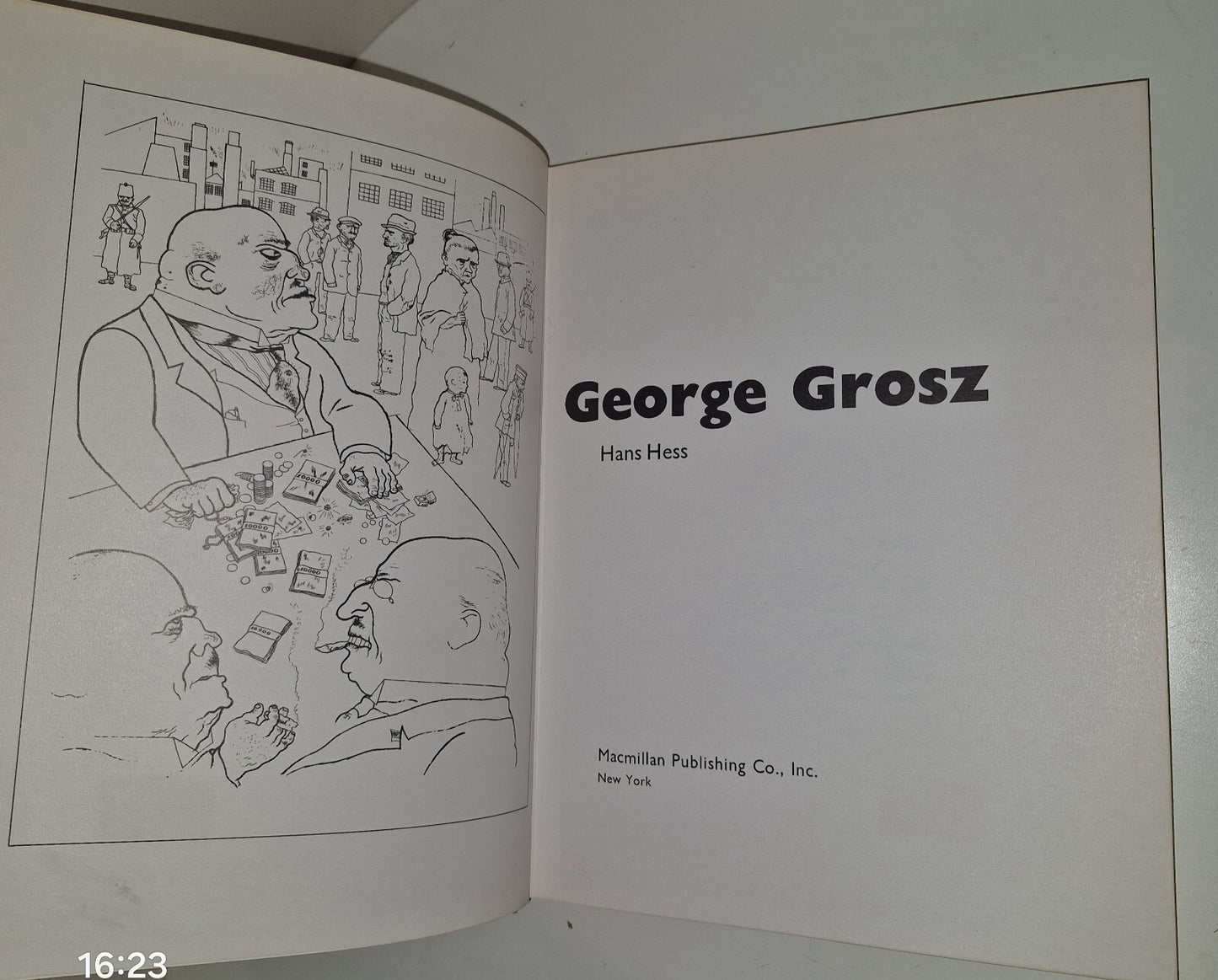 HANS HESS HARDBACK BOOK GEORGE GROSZ 1ST EDITION MACMILLAN VG L4