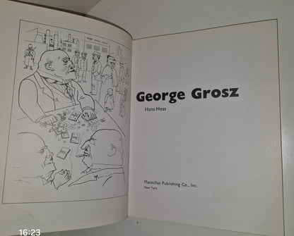HANS HESS HARDBACK BOOK GEORGE GROSZ 1ST EDITION MACMILLAN VG L4