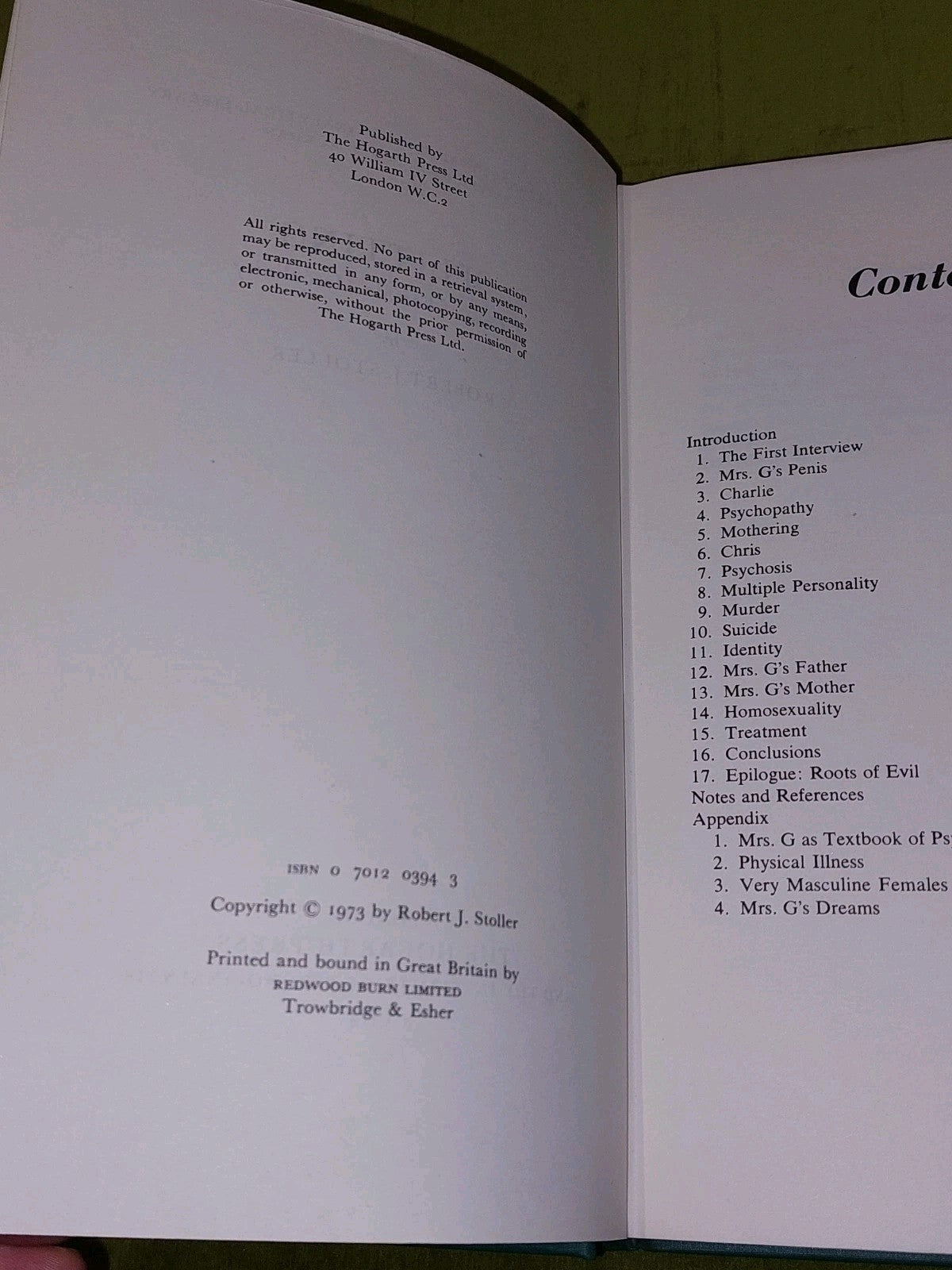 Splitting: A case of female masculinity, Robert J. Stoller (1974)4