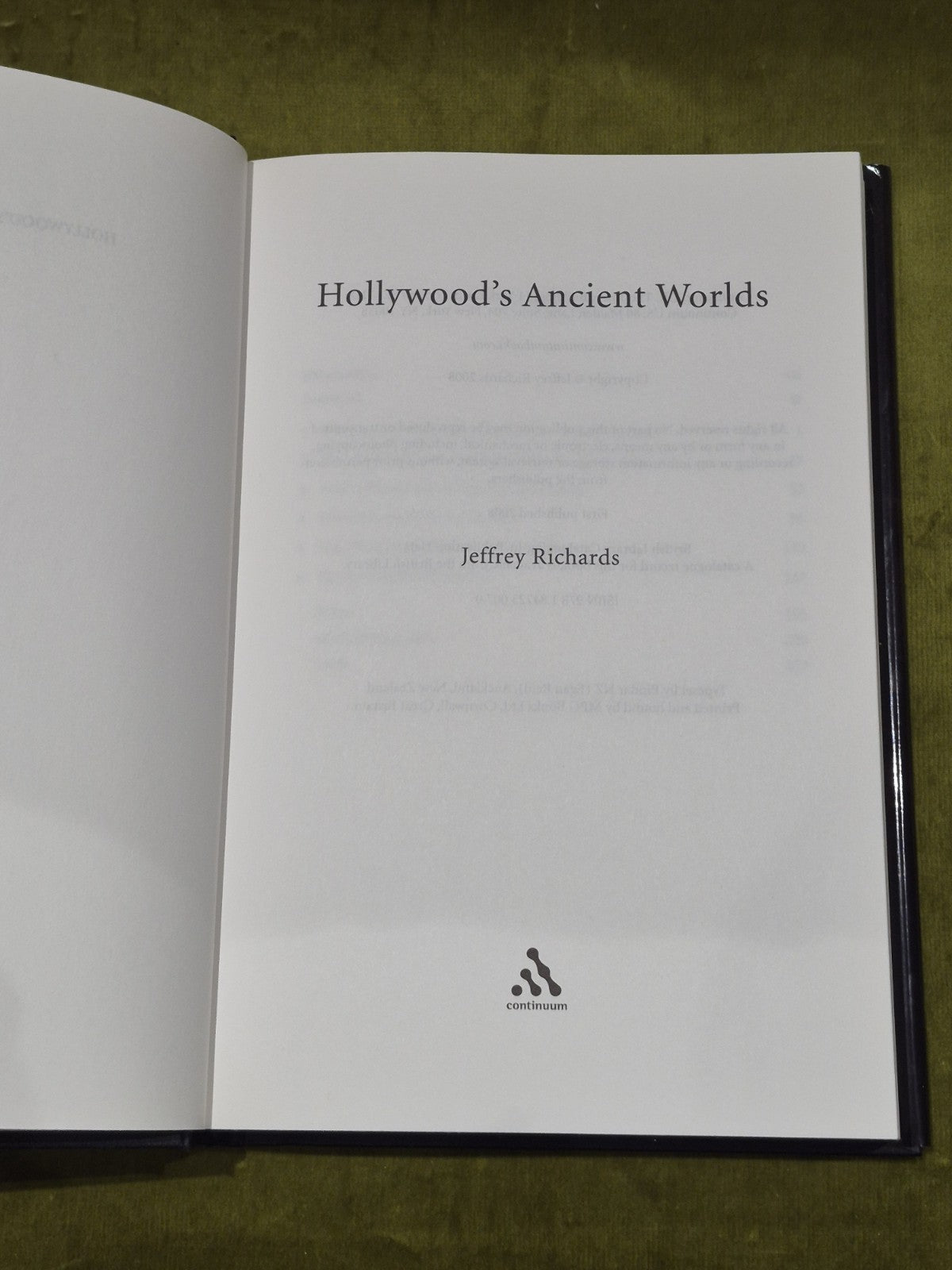 Hollywood’s Ancient Worlds Jeffrey Richards Hardback 20084