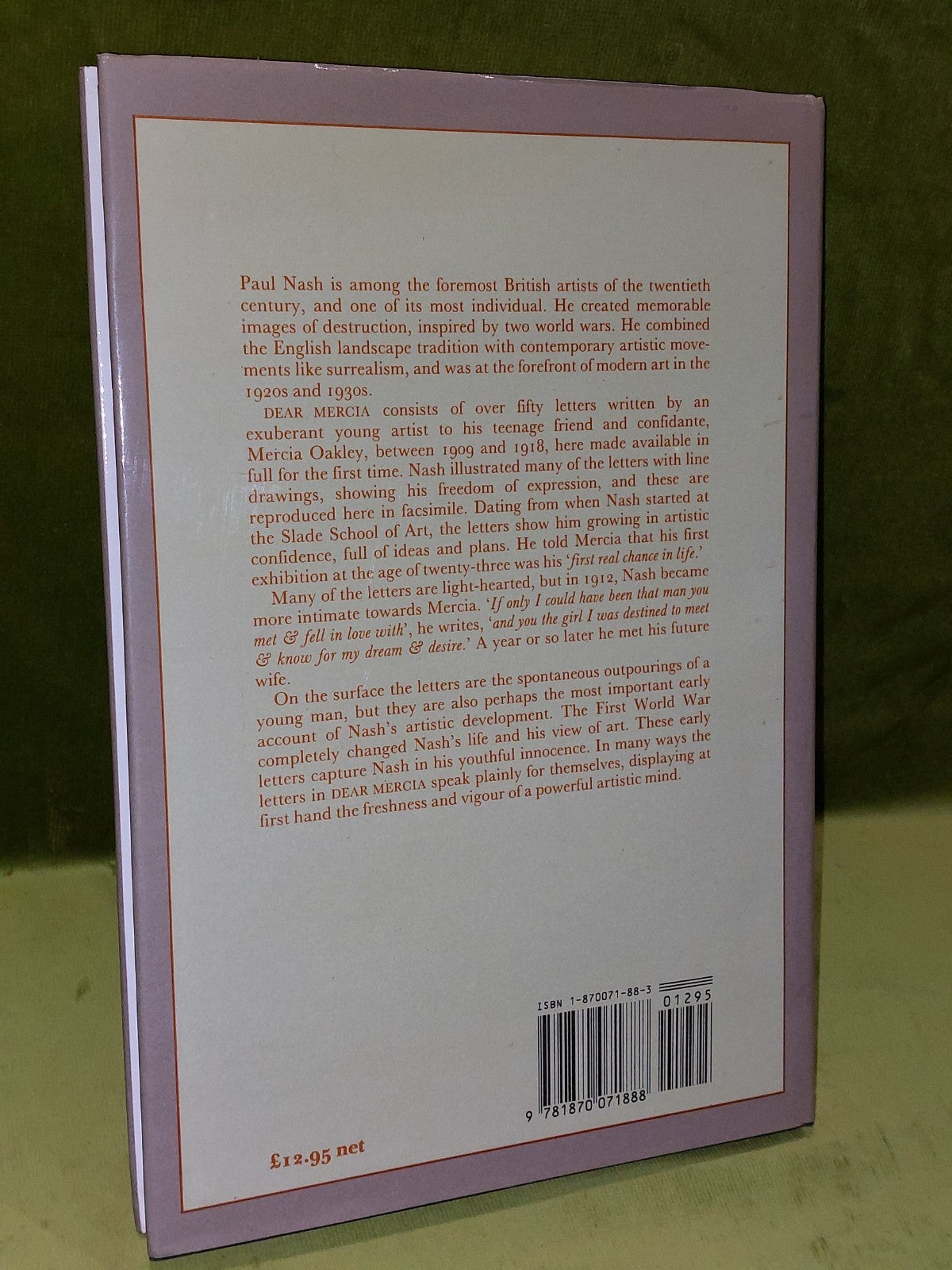 Dear Merica Paul Nash Letters To Mercia Oakley (1992) Janet Boulton Signed2