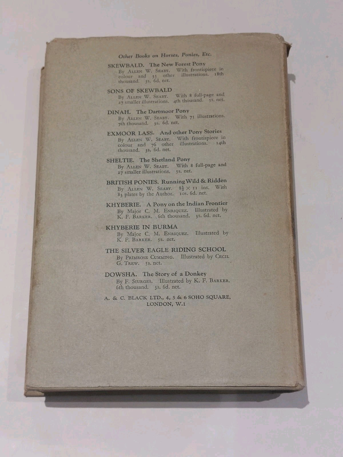 Gipsy's Way : A Story Of Ponies By GlynForest (1939) 1st Edition HB & DJ2