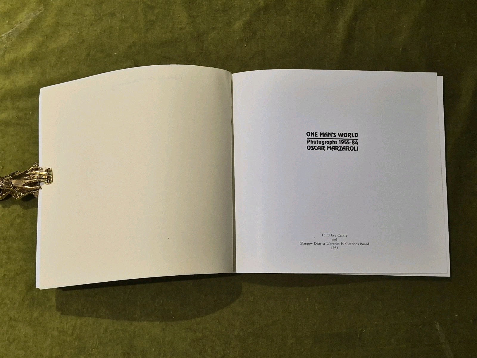 One Man's World Photographs 1955-1984 Oscar Marzaroli , Third Eye Centre 1st PB6