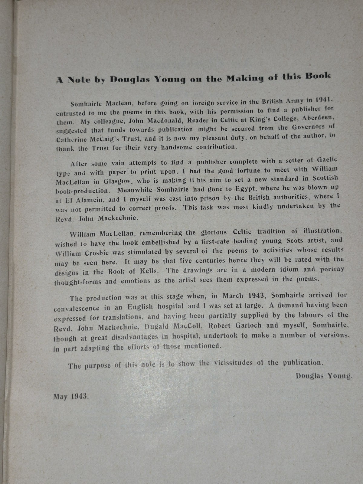 Dain Do Eimhir Le Somhairle Mac Ghill Eathain First Edition 1943 Maclellan8