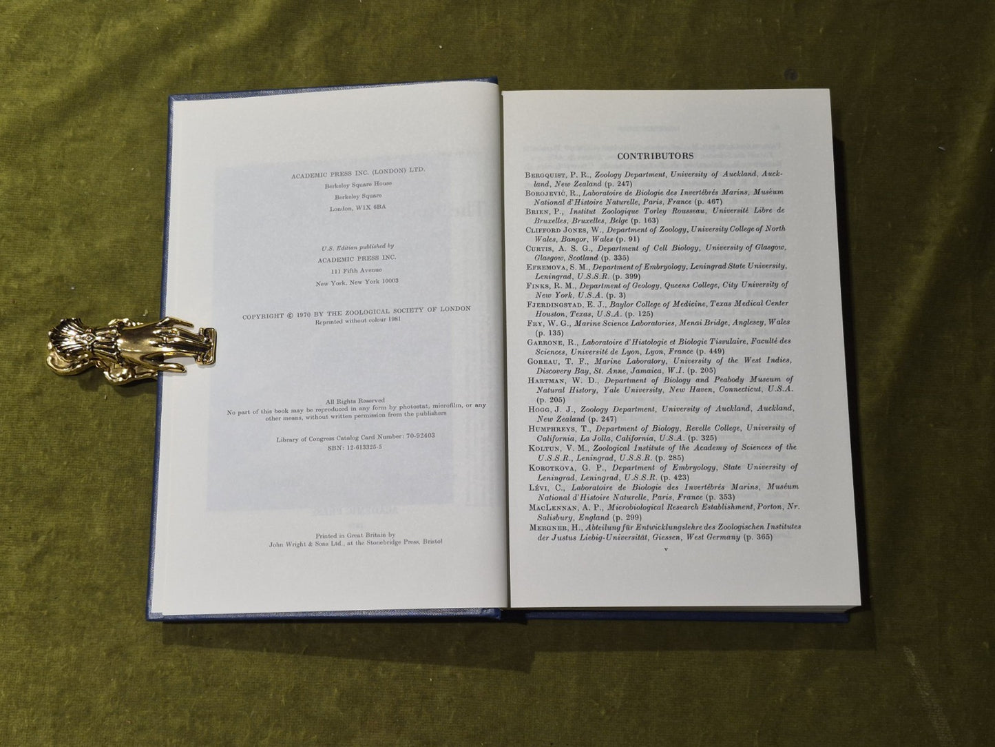 The Biology of the Porifera - W G Fry - Academic Press 19814