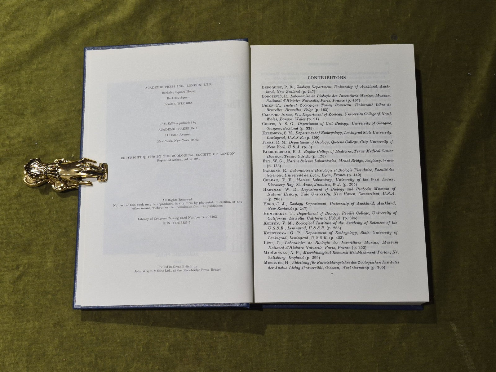 The Biology of the Porifera - W G Fry - Academic Press 19814