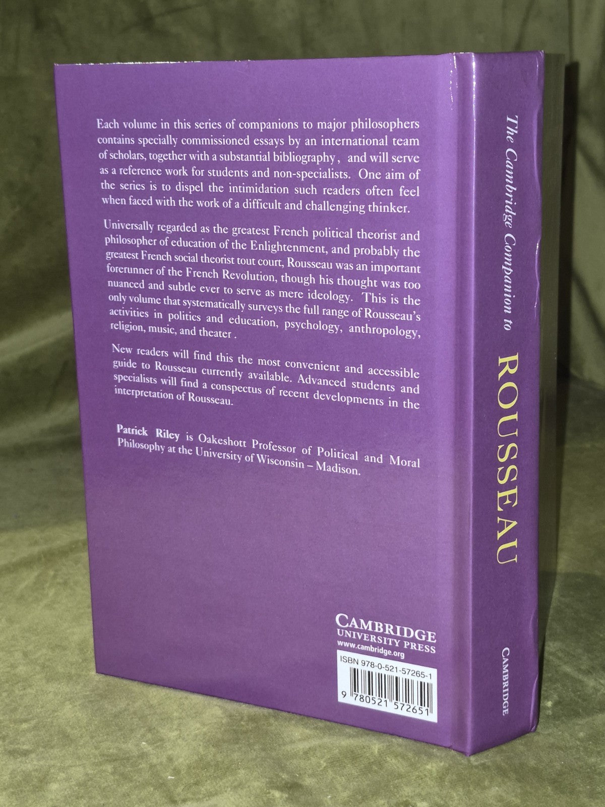 The Cambridge Companion to Rousseau (2001) Hardcover, by Riley Patrick1