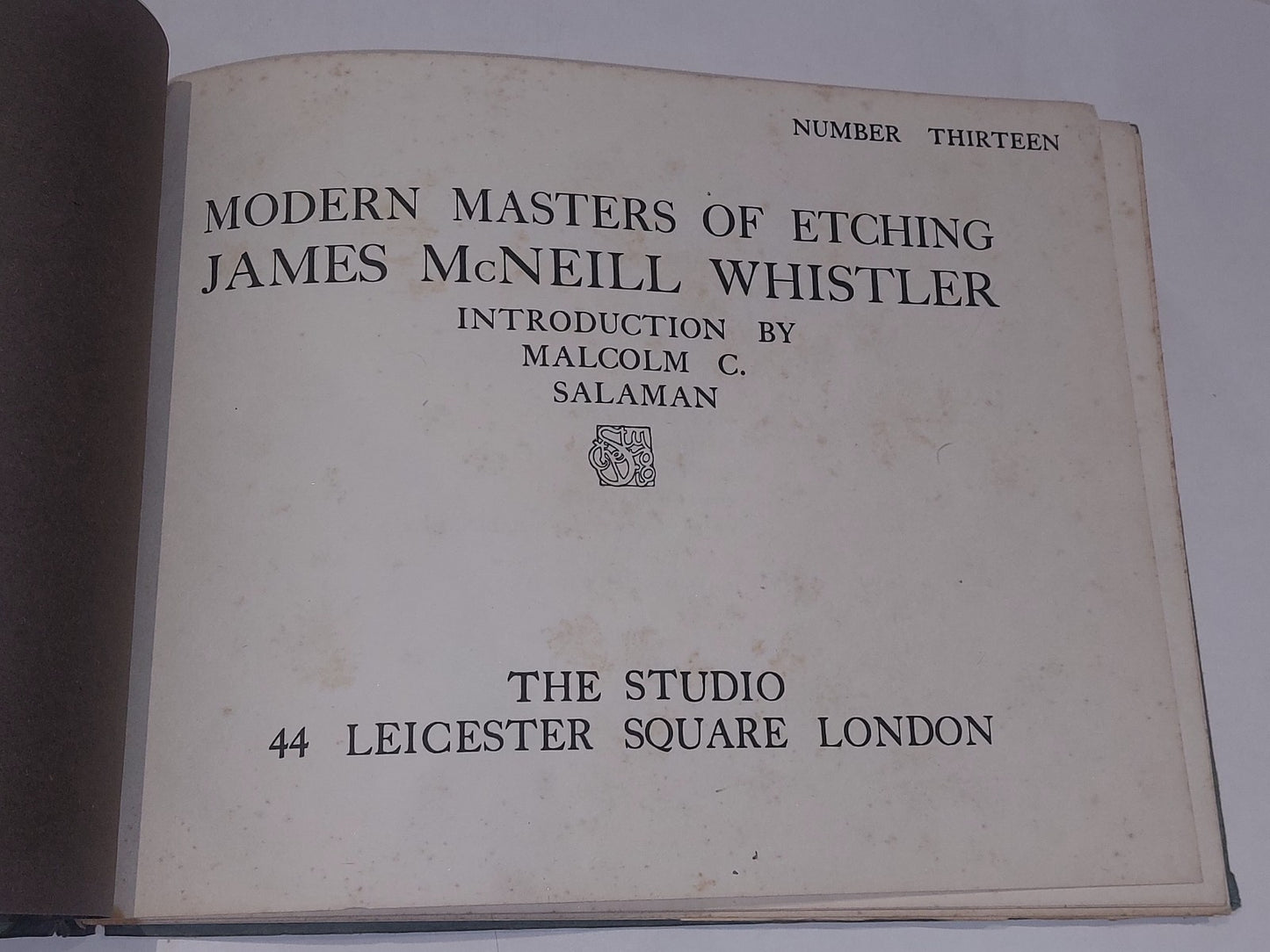 Modern Masters OF Etching no. 13 ~ James McNeil Whistler [The Studio] Hb Book3