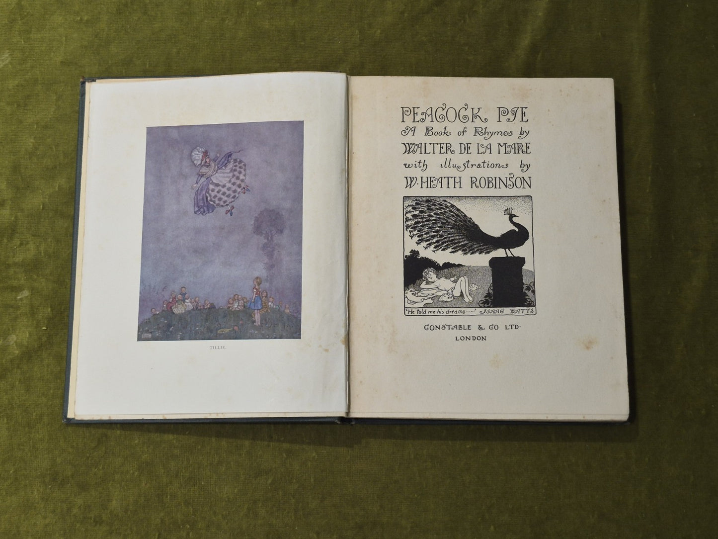 Peacock Pie - Walter De La Mare , illus W Heath Robinson 1919 1st HB6