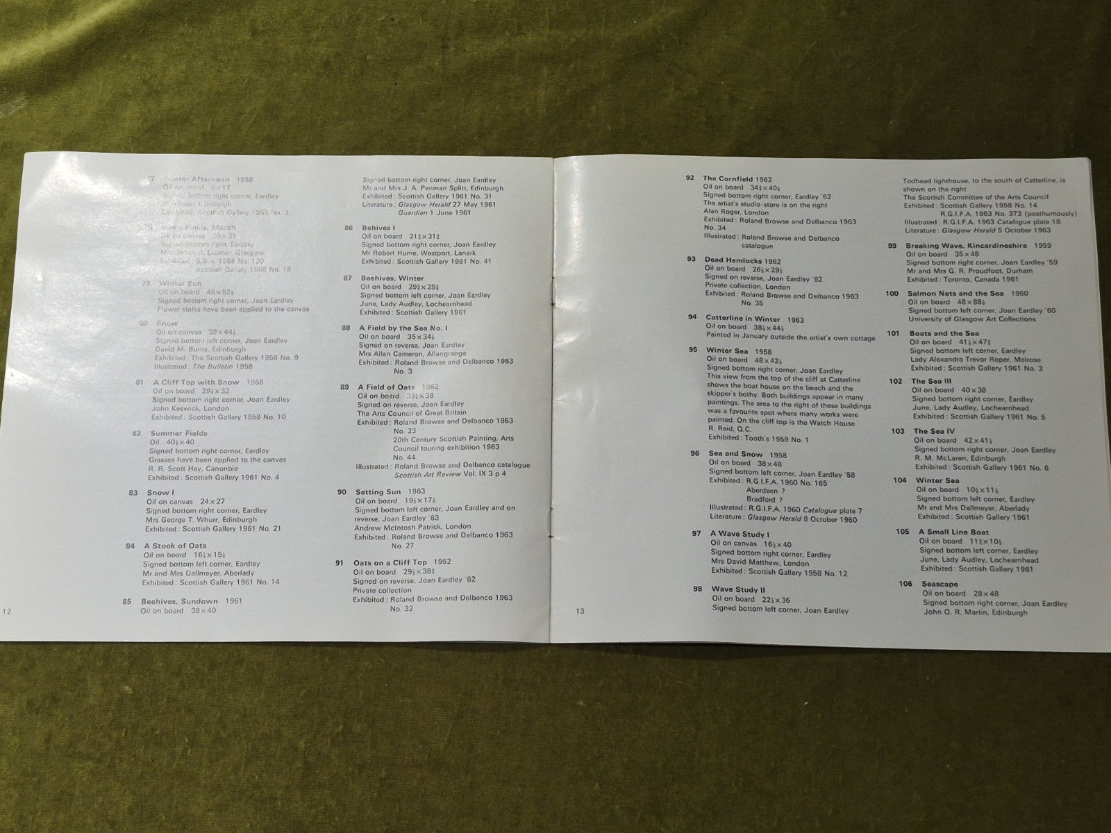Joan Eardley RSA (1921-1963) Memorial Exhibition catalogue 19644