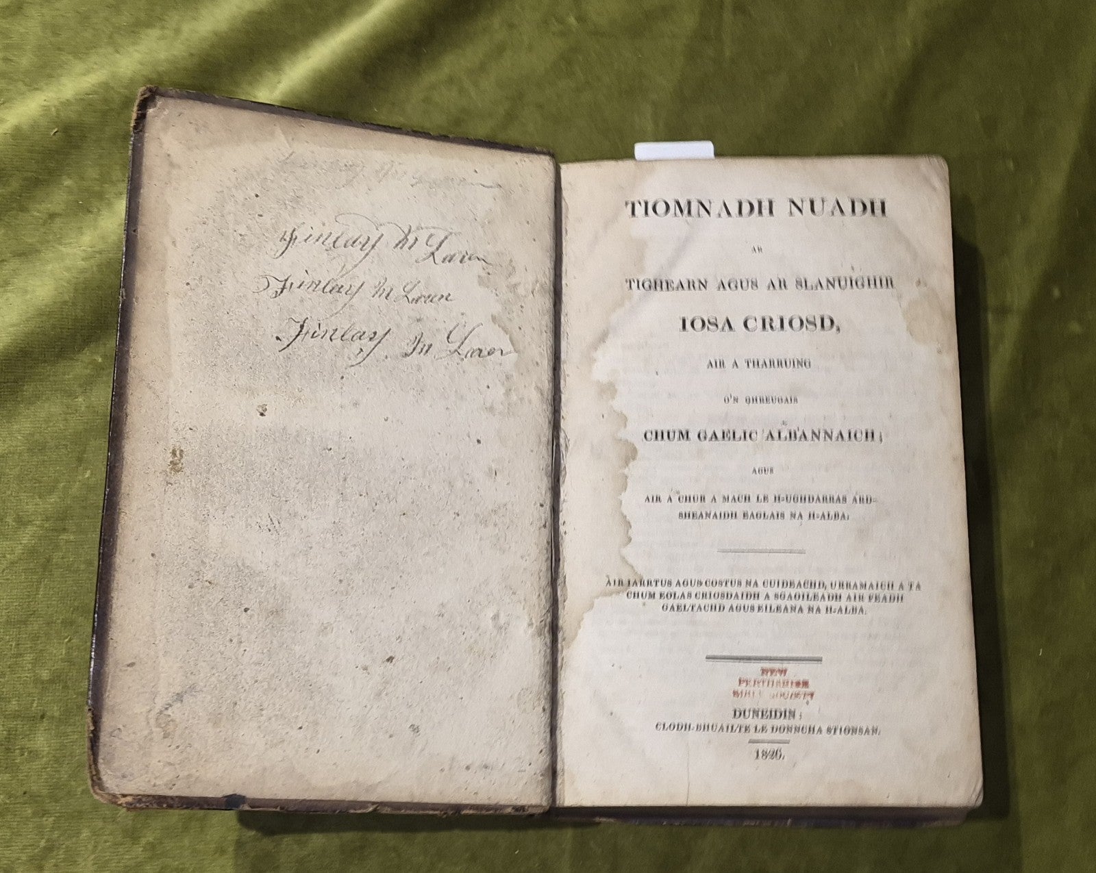 Tiomnadh Nuadh Ar Tighearn Agus Ar Slanuighir Iosa Criosd - Gaelic Biobull 1826 0