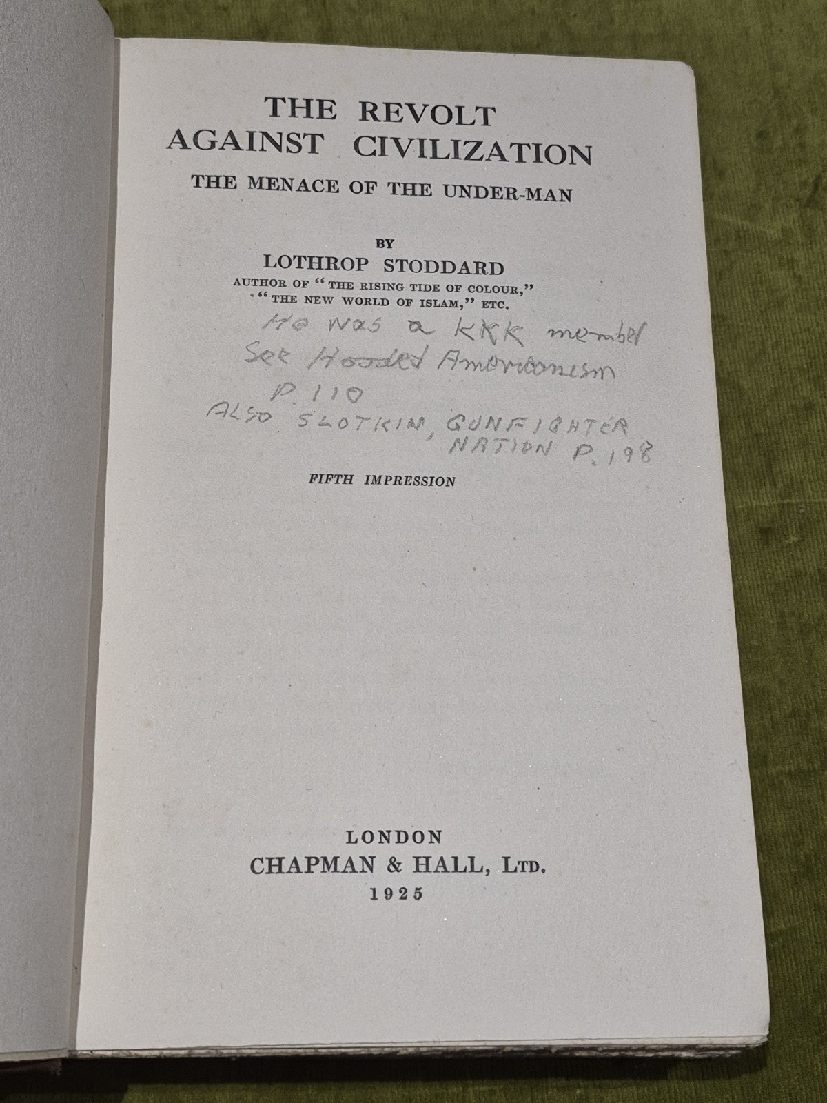 The Revolt Against Civilization (1925 Fifth Impression) Lothrop Stoddard3