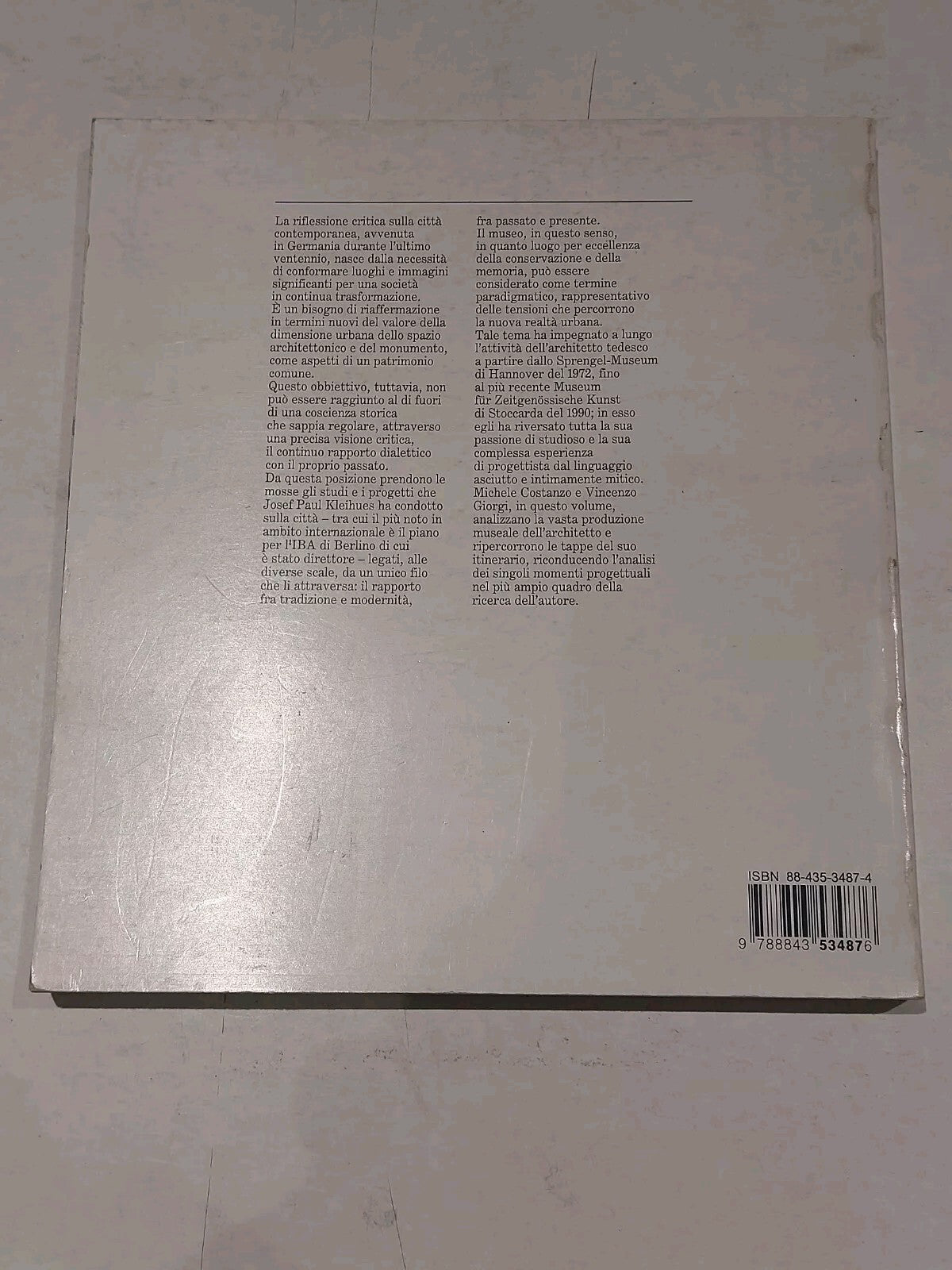 Josef Paul Kleihues: Architetture Museali, Costanzo & Vincenzo (1991) Pb Book1
