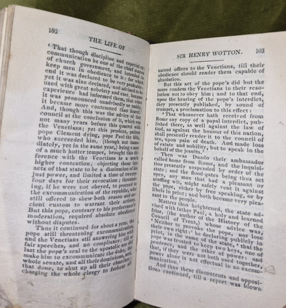 1827 Izaac Walton's Lives John Donne etc Miniture Leather Fine Binding R. Nelson8