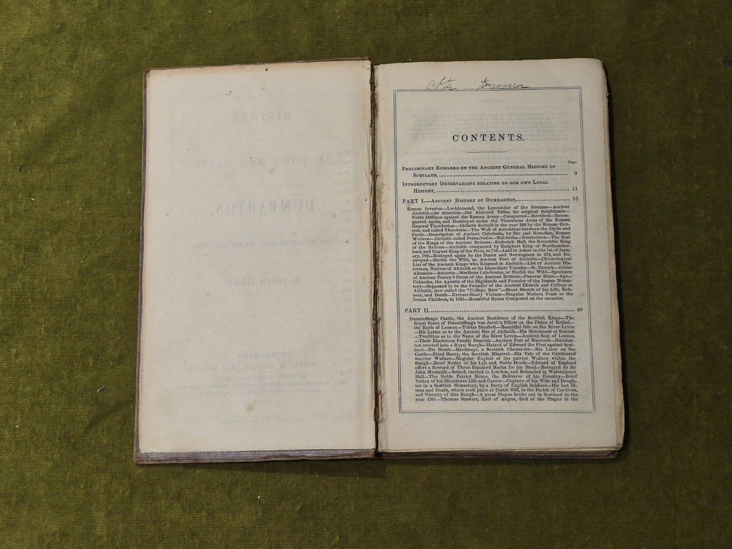History of the Town and Castle of Dumbarton - John Glen 1847 HB5