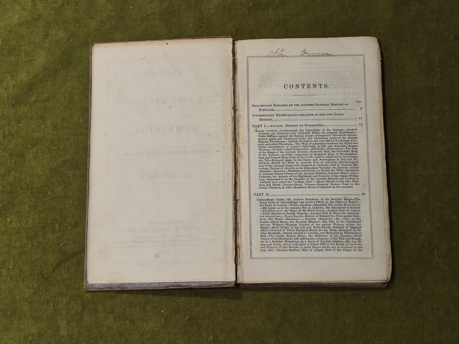 History of the Town and Castle of Dumbarton - John Glen 1847 HB5