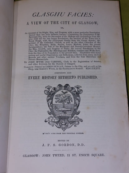Glasghu Facies A View of the City of Glasgow by Gordon (1872) History Of Glasgow6