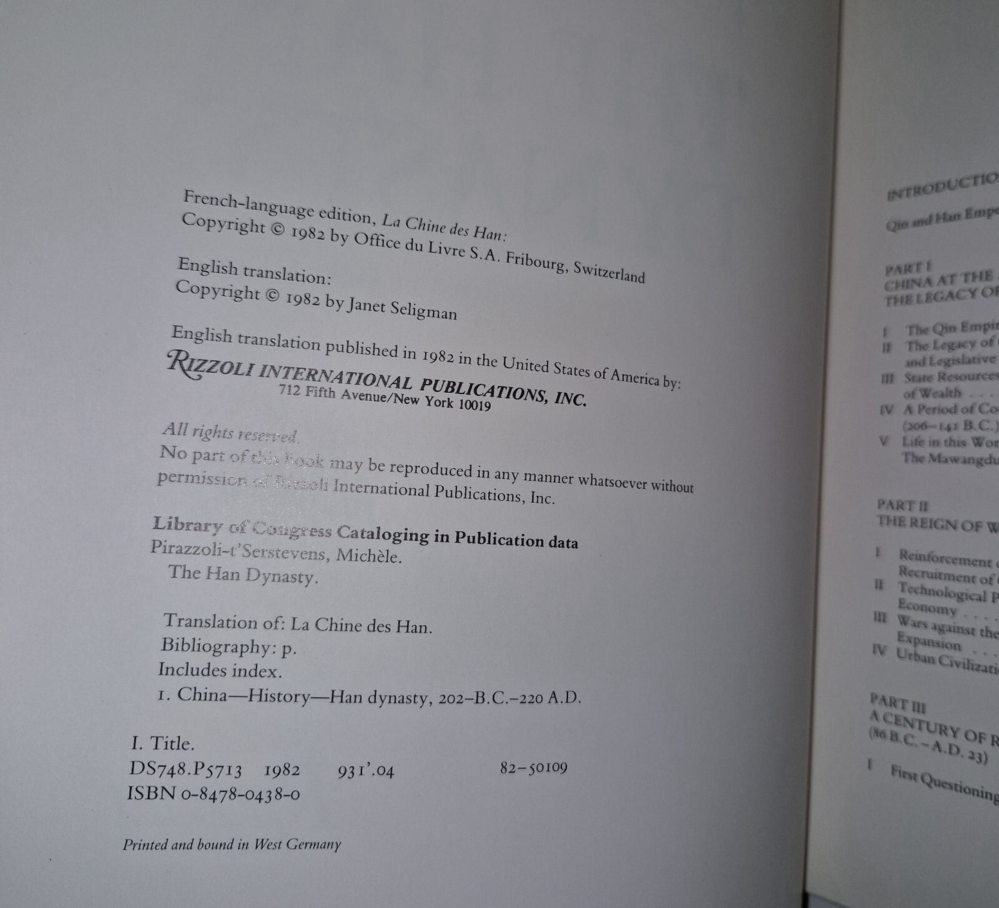 PIRAZZOLI-T'SERSTEVENS, MICHELE The Han Dynasty RIZZOLI 19823