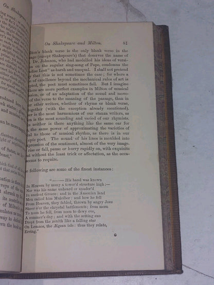 Lectures On English Poets By William Hazlitt  full leather 1870 Hb 4