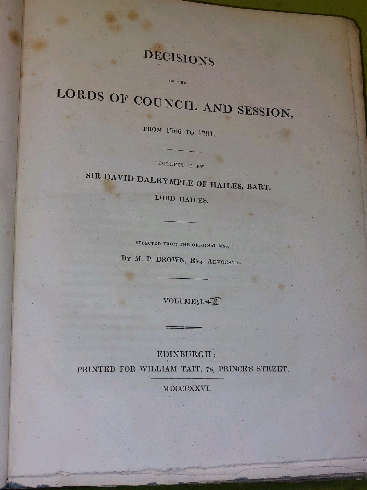Decisions of the Lords of Council and Session from 1766 to 1791 Lord Hailes 18264