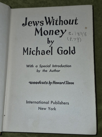 Jews Without Money Michael Gold (1937 sixteenth printing)5