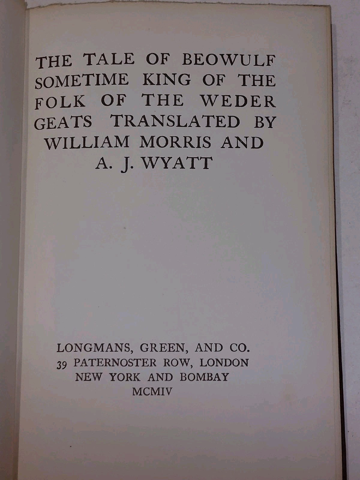 The Tale of Beowulf Sometimes King (1904) William Morris A J Wyatt3