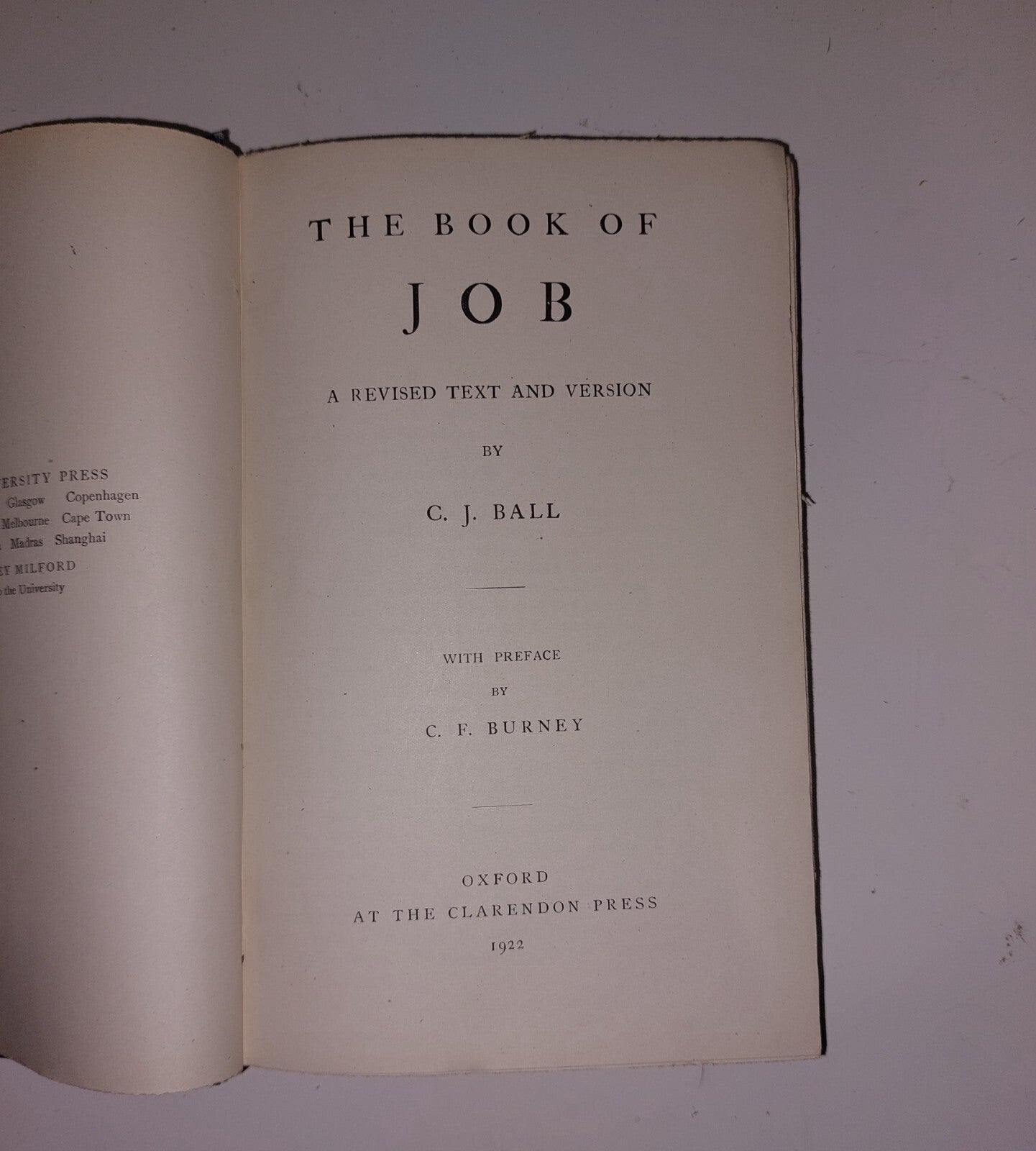 The Book Of Job Revised Text And Version By C J  Ball 19222