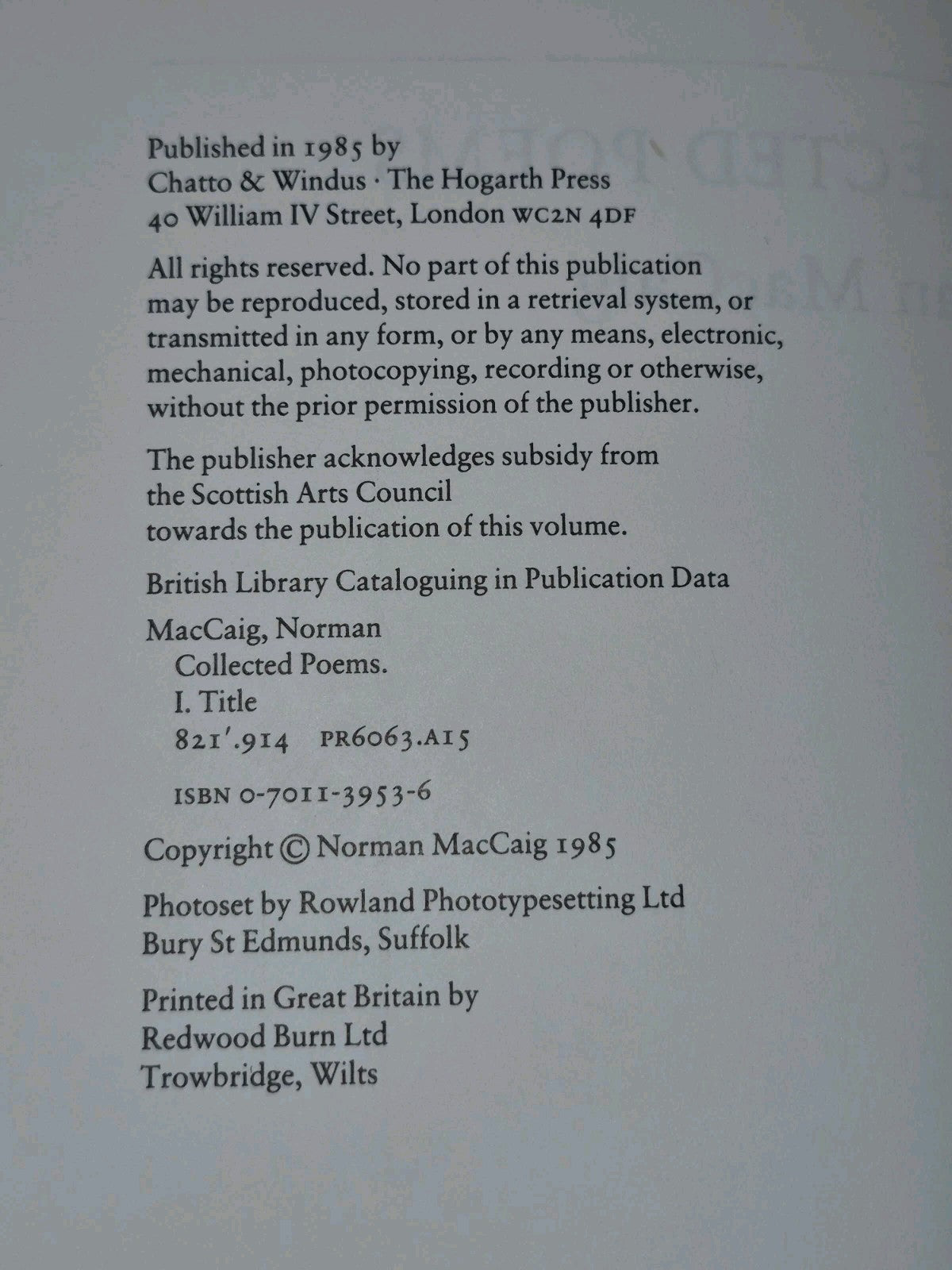 Collected Poems by Norman MacCaig (1985)5