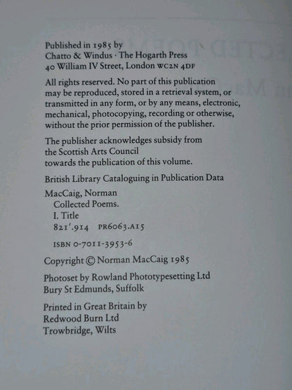 Collected Poems by Norman MacCaig (1985)5