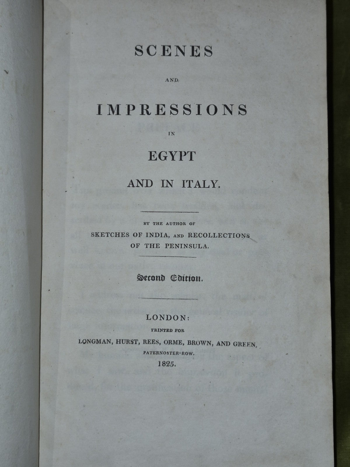 Scenes and Impressions in Egypt and in Italy (1825 Second edition) Moyle Sherer5