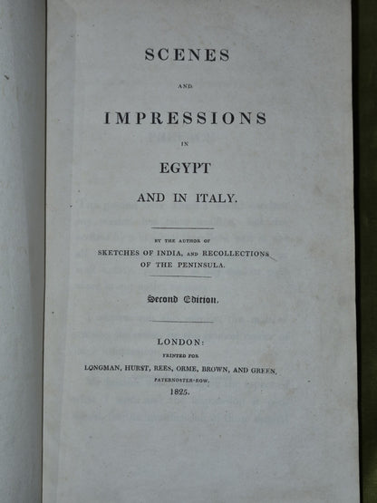 Scenes and Impressions in Egypt and in Italy (1825 Second edition) Moyle Sherer5