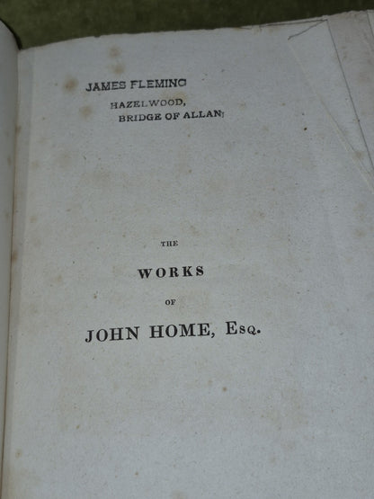 The Works of John Home Esq (1822 First) Complete Set of 3 Volumes4