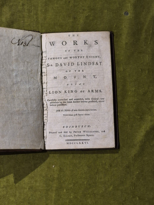 The Works of the Famous and Worldly Knight, sir David Lindsay - Williamson 17760