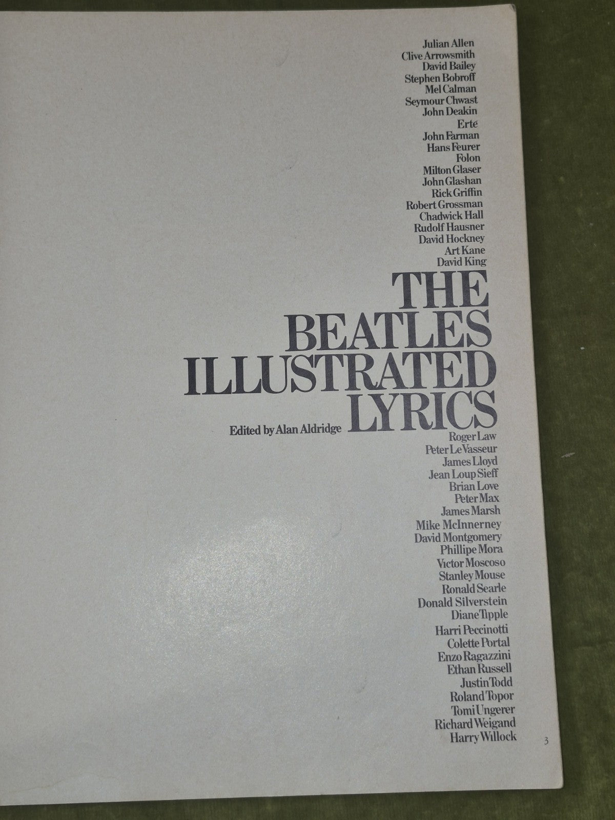 Beatles Illustrated Lyrics edited by Alan Aldridge - 1st Edition Softcover 19695