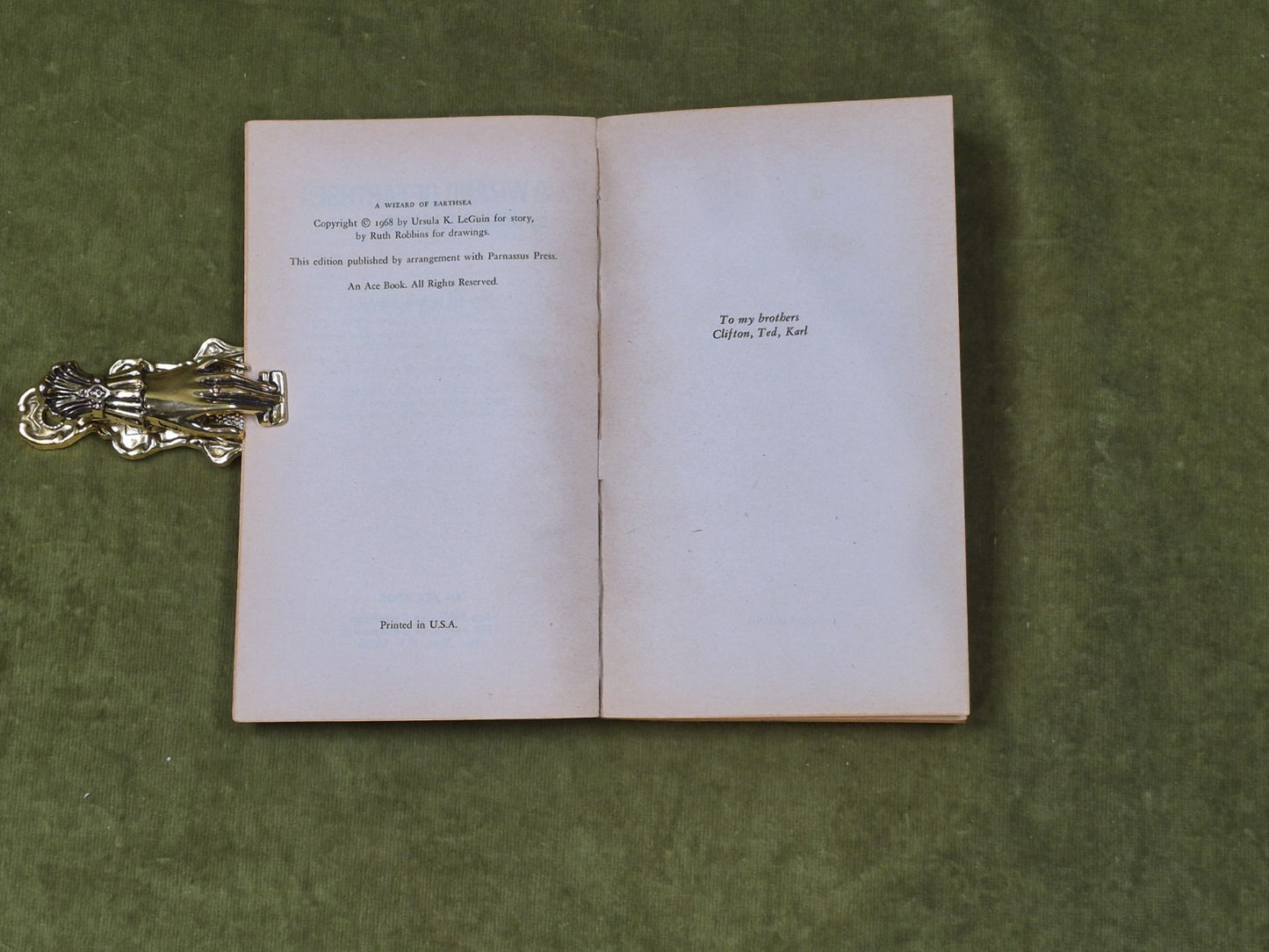 A Wizard of Earthsea by Ursula K Le Guin , Ruth Robbins - Ace SF 1st 19683