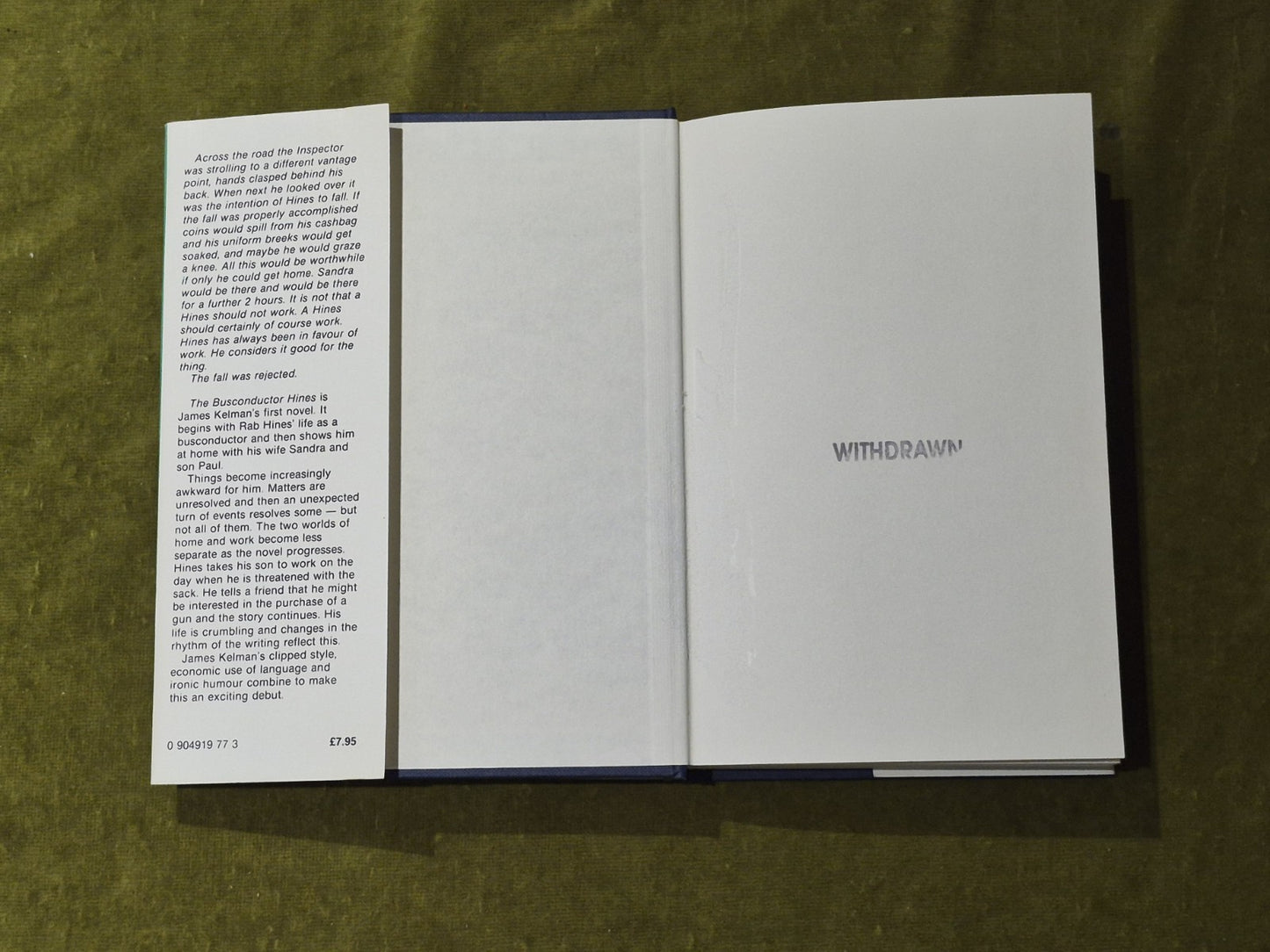 James Kelman The Busconductor Hines Polygon Books 1984 1st HB DJ Ex Library VGC3