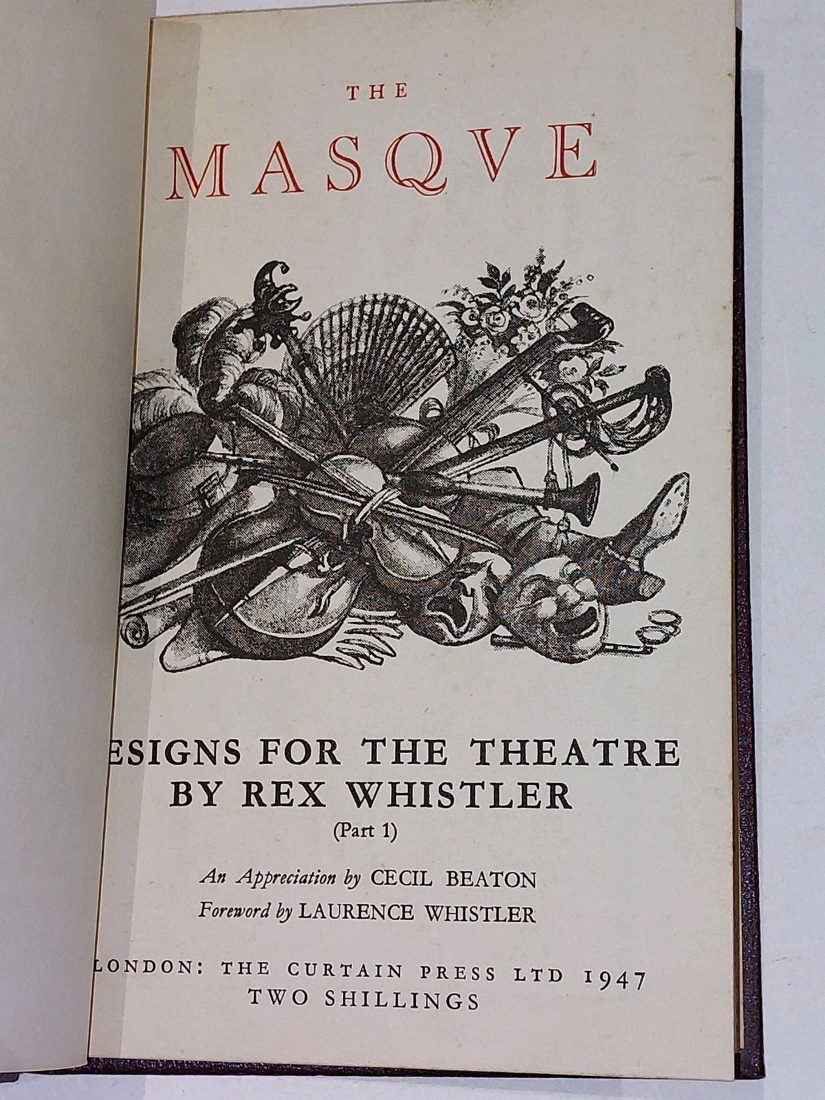 The Masqve Designs for the Theatre Rex Whistler (1947) Parts 1,2,3 Leather Bound4