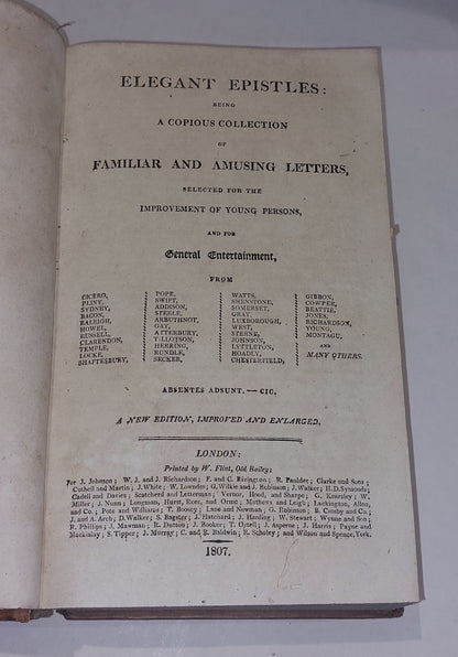 Early 19th Century Book Elegant Epistles (1807) New Improved Enlarged Ed Hb Book6