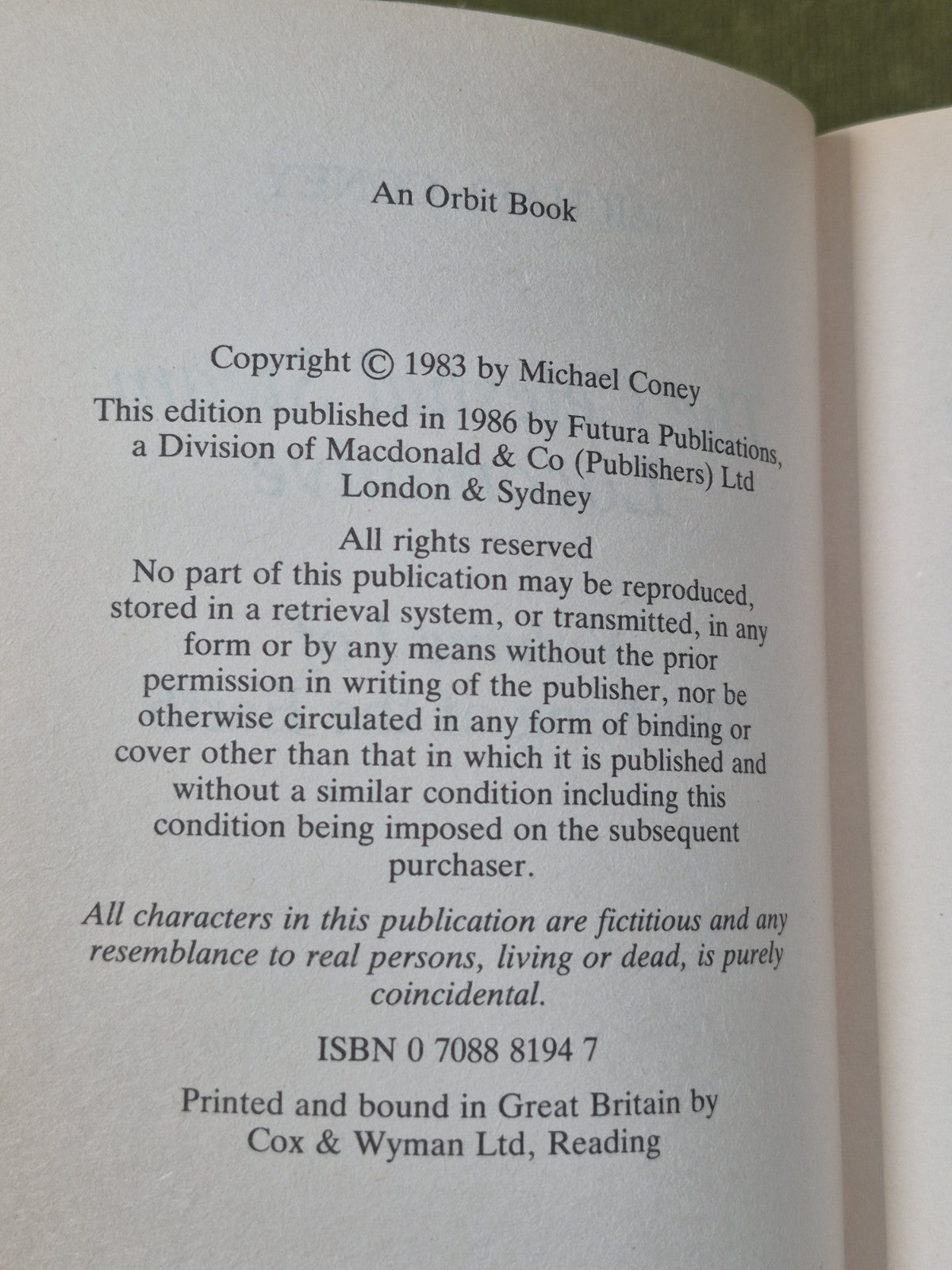 Michael Coney The Song of Earth Trilogy First Orbit Editions Paperback5