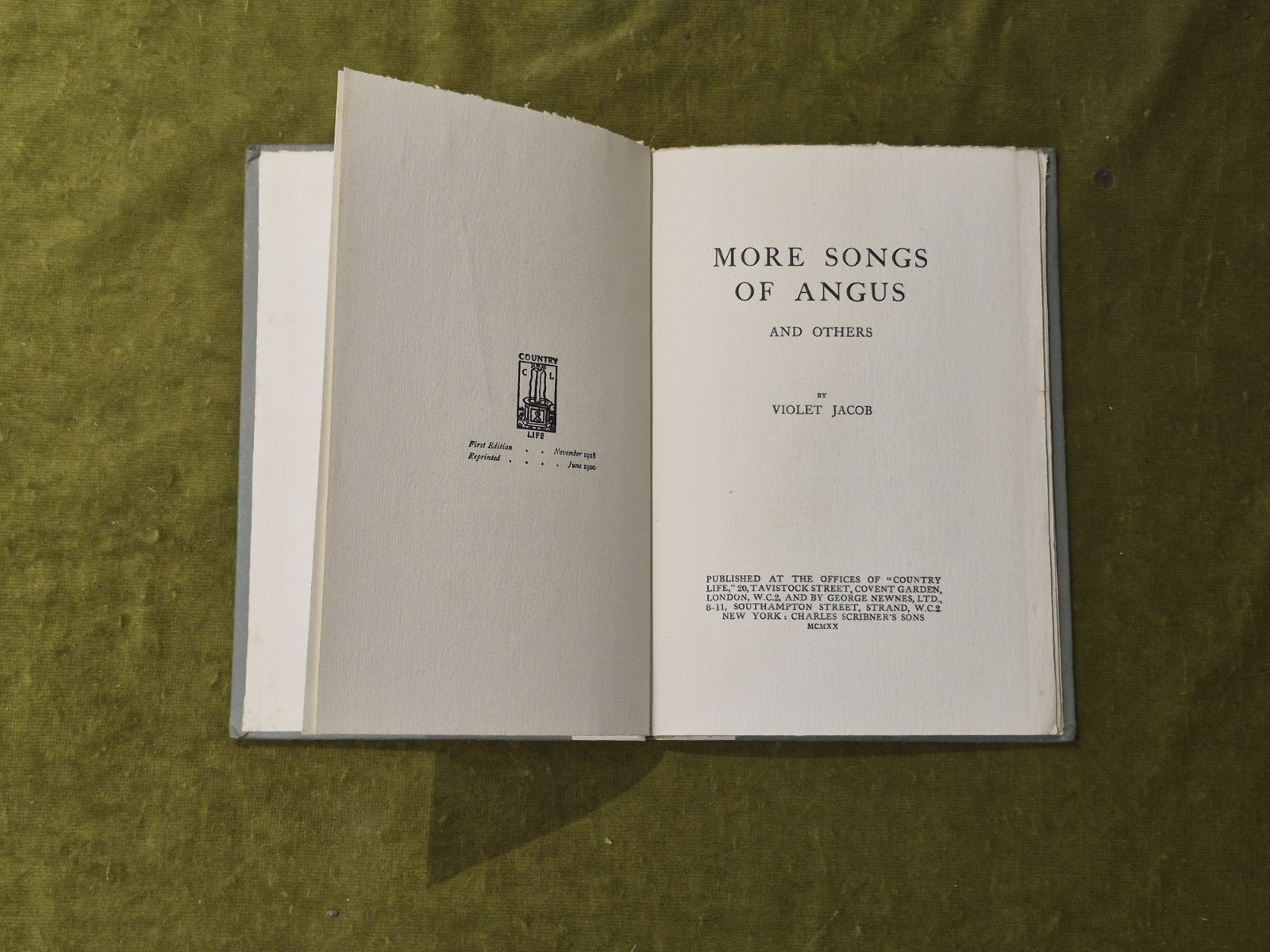 More Songs of Angus - Violet Jacob - 1920 2nd Edition, Country Life HB4