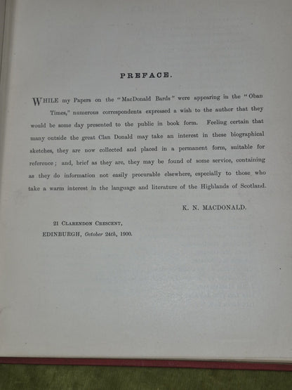 Madconald Bards from Mediaeval Times Keith Norman Macdonald 19004