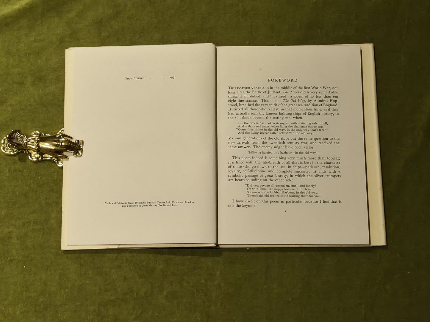 The Laws Of The Navy And Other Poems Admiral Ronald A Hopwood C.B. 1951 1st HB6
