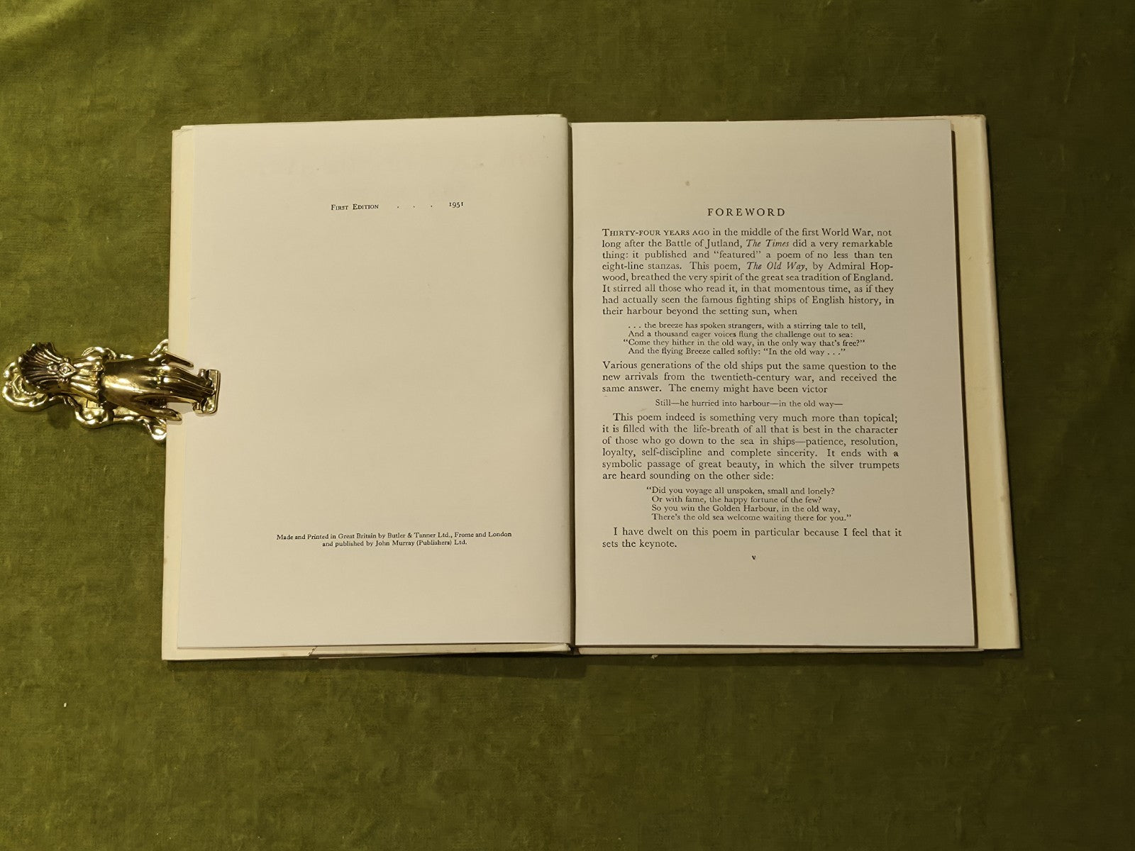 The Laws Of The Navy And Other Poems Admiral Ronald A Hopwood C.B. 1951 1st HB6